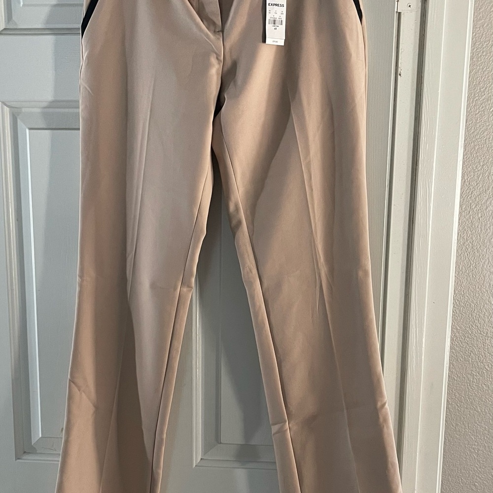 Express Women's Tan Columnist barely boot mid rise work pants. Brand new.